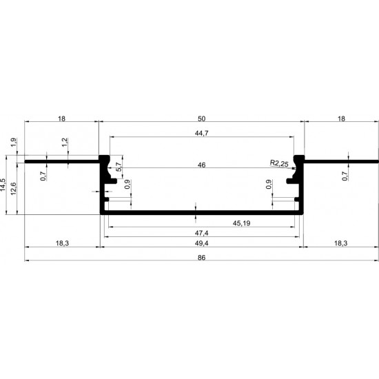 Alüminyum 5cm Alçıpan Led Profilleri